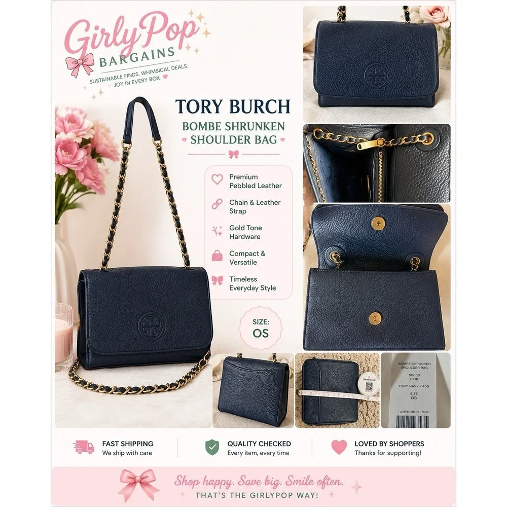 New Tory Burch CHELSEA PEBBLED CROSSBODY BAG color Navy Blue